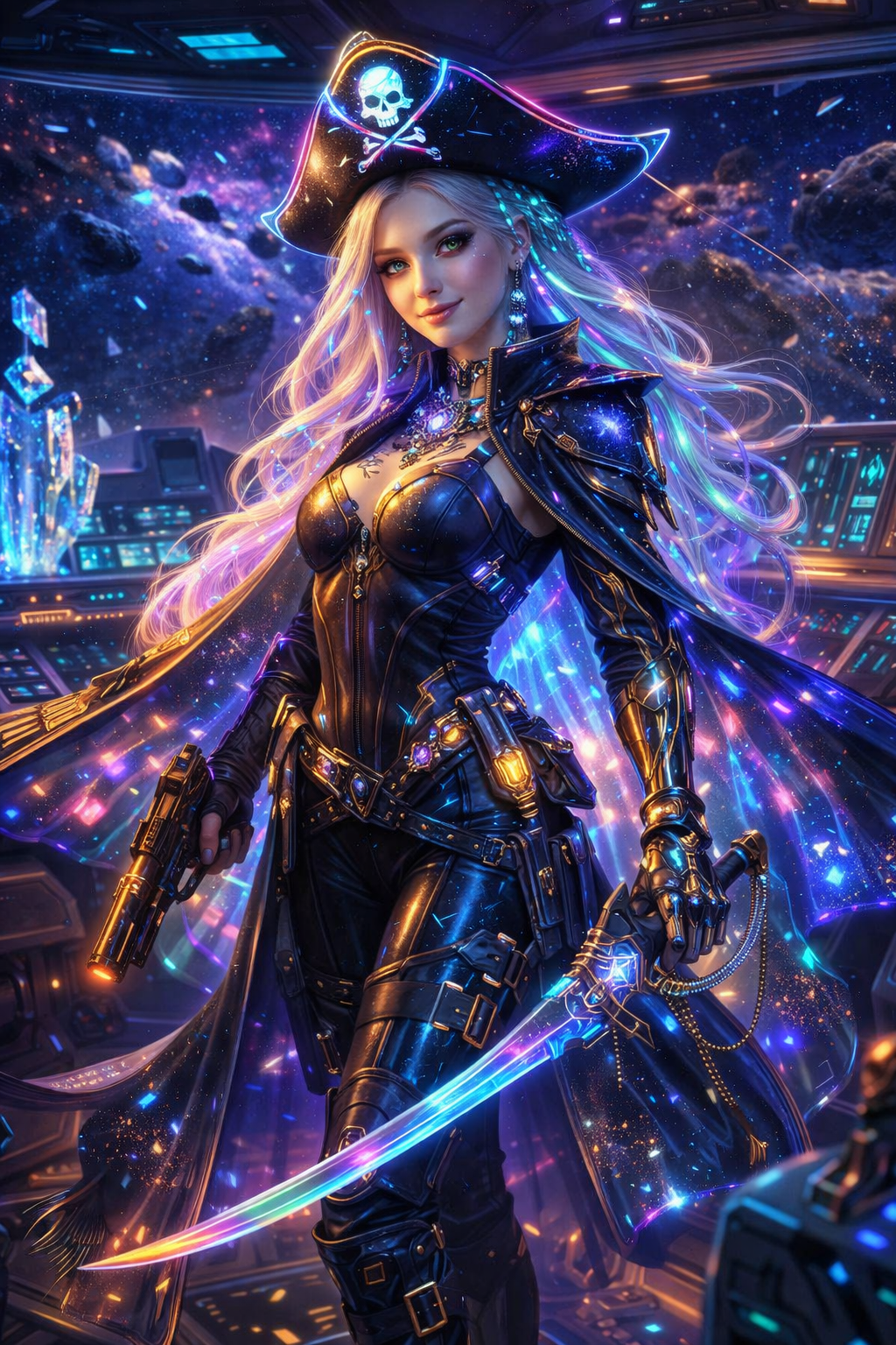 Cyberpunk Interstellar Pirate Queen