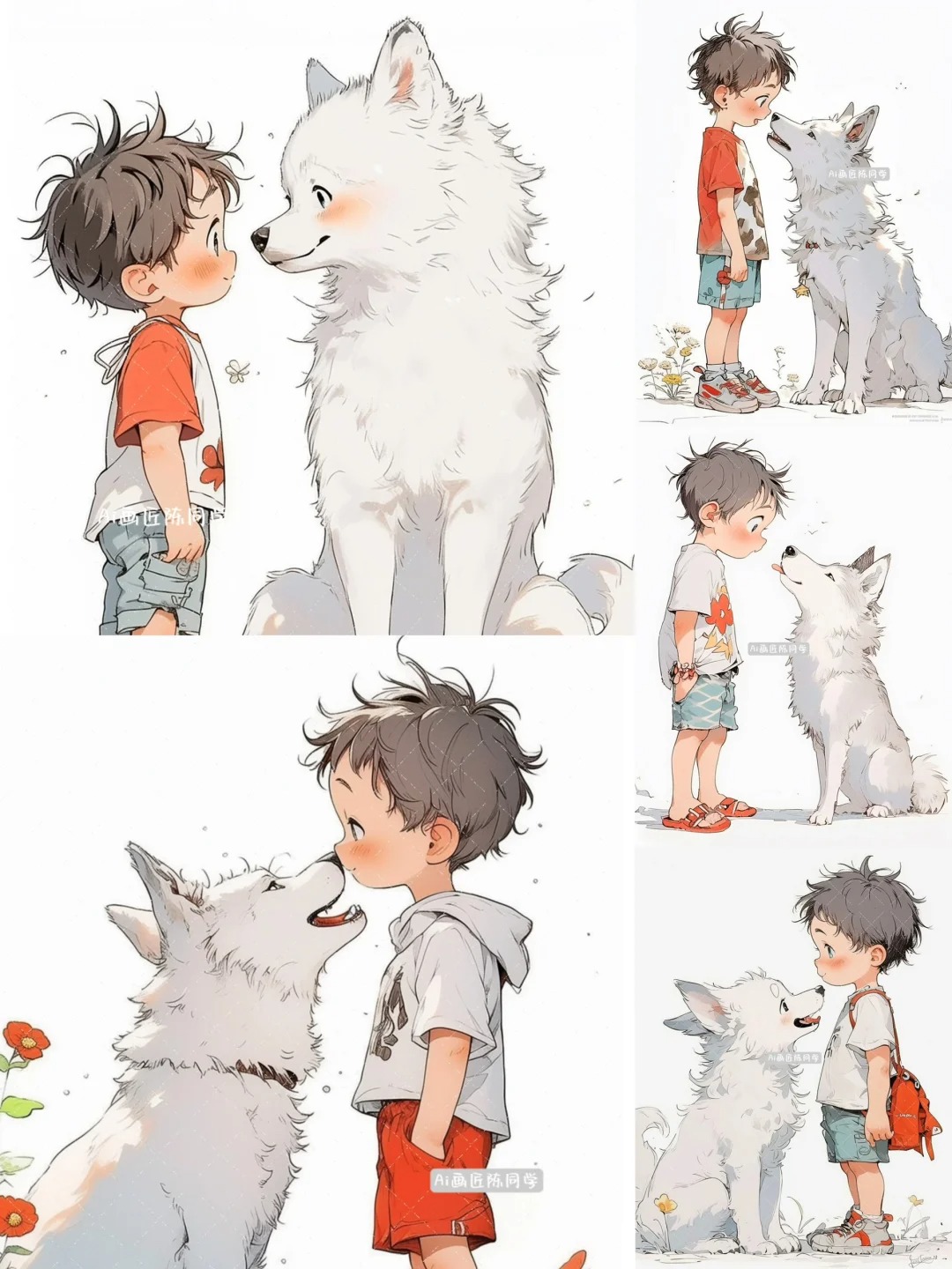 Whimsical Child's Dream, Watercolor Cat Companion