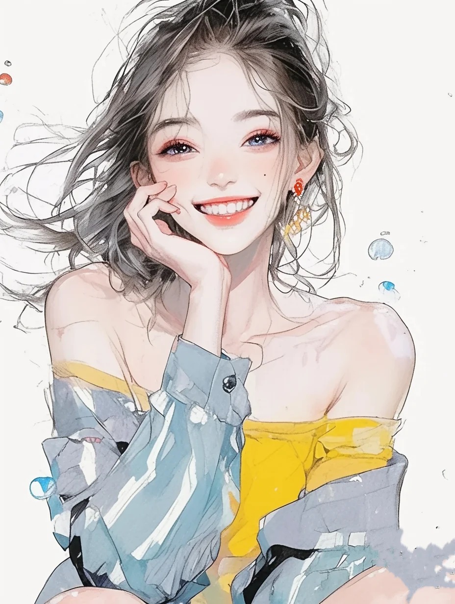 Windswept Anime in Vibrant Watercolor